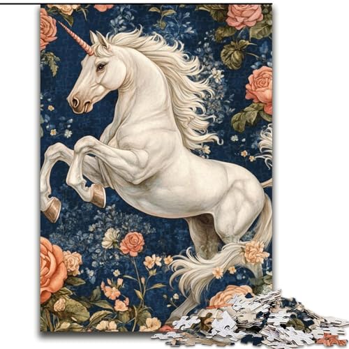 Puzzles für Erwachsene und Teenager, Puzzle, weißes Einhorn, Spielzeug, Lernspiele, Stressabbau, Stärkung der Liebe zwischen Paaren, 38x26cm Puzzles für Erwachsene und Teenager, Puzzle, weißes Einhorn, Spielzeug, Lernspiele, Stressabbau, Stärkung der Liebe zwischen Paaren, 38x26cm von LYXIANY