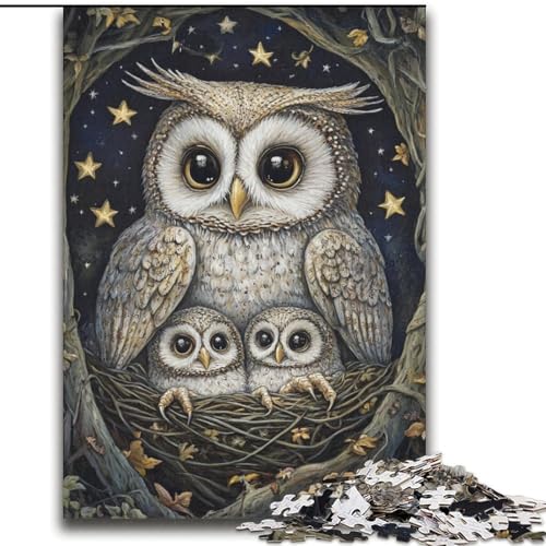 Puzzles für Erwachsene und Teenager, Puzzle „Eulenfamilie“, ab 14 Jahren, Denkspiel, Weihnachts- und Geburtstagsgeschenke, 70x100cm von LYXIANY