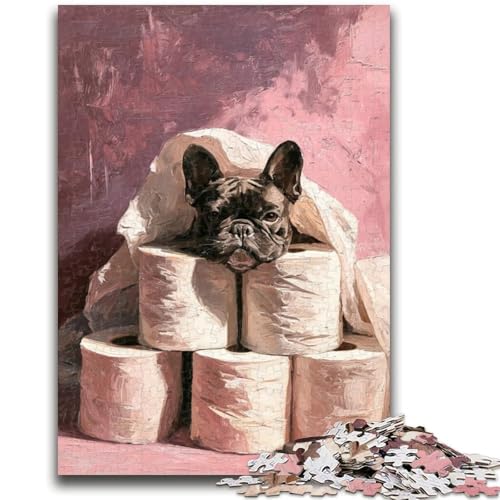 Puzzles für Erwachsene und Teenager, Puzzle „Hunde und Toilettenpapier“, für Kinder ab 14 Jahren, Denkspiel, Weihnachts- und Geburtstagsgeschenke, 26x38cm von LYXIANY