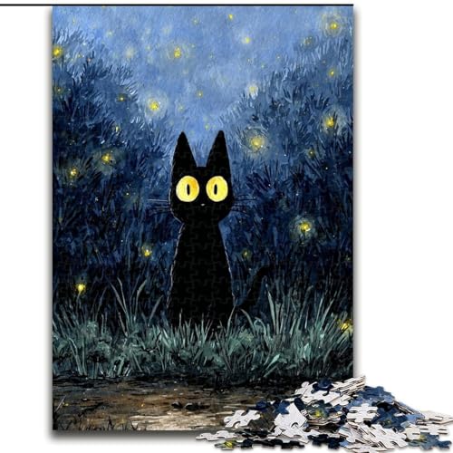 Puzzles für Erwachsene und Teenager, Puzzle „Schwarzes Kätzchen“, Lernspiele, Heimdekoration, Geburtstagsgeschenk, Geschenke, Wandkunst (Größe 26x38cm) von LYXIANY