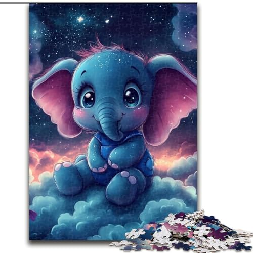 Puzzles für Erwachsene und Teenager, Puzzle Schlafender Elefant, Spielzeug, Lernspiele, Stressabbau, einzigartige Heimdekoration und Geschenke (Größe 26x38cm) von LYXIANY