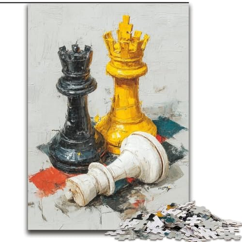 Puzzles für Jugendliche, 1000 Schach-Ölgemälde, geeignet für Personen ab 14 Jahren, Lernspiele, Wichtelgeschenke (Größe 26x38cm) von LYXIANY