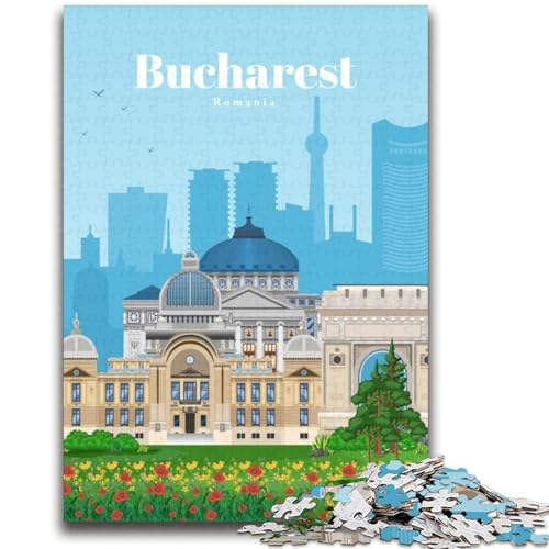 Puzzles für Teenager, 1000, Reise nach Bukarest, anspruchsvolles Spiel und Familienspiel, Wanddekoration, einzigartige Geburtstags (Größe 38x52cm) von LYXIANY