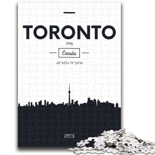 Puzzles für Teenager, 1000 Puzzles, Toronto, Ontario, Spielzeug, Lernspiele, Stressabbau, einzigartige Heimdekoration und Geschenke (Größe 50x75cm) von LYXIANY