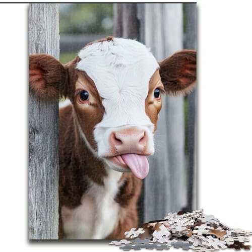 Puzzles für Teenager, 1000 Teile, Bauernhofkühe, Lernspielzeug, Familienspiele, einzigartige Geburtstags- und Geschenkideen, 50x75cm von LYXIANY