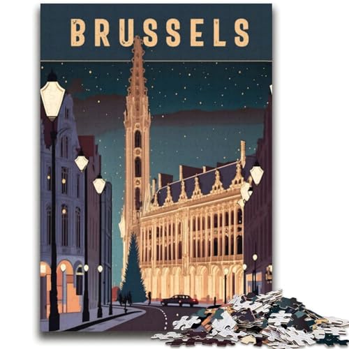 Puzzles für Teenager, 1000 Teile, Brüssel, Belgien, Reise, anspruchsvolles Spiel und Familienspiel, Wanddekoration, einzigartige Geburtstags (Größe 38x52cm) von LYXIANY