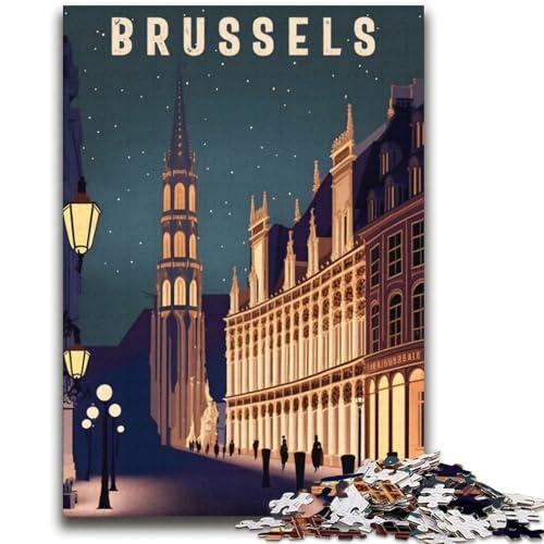 Puzzles für Teenager, 1000 Teile, Brüssel, Belgien, Reise, anspruchsvolles Spiel und Familienspiel, Wanddekoration, einzigartige Geburtstags (Größe 38x52cm) von LYXIANY