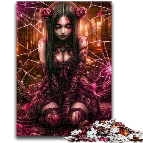Puzzles für Teenager, 1000 Teile, Fantasy Dark Girl, für Lernspiele, Herausforderungen, Spielzeug, als Geschenk für die ganze Familie, 26x38cm von LYXIANY