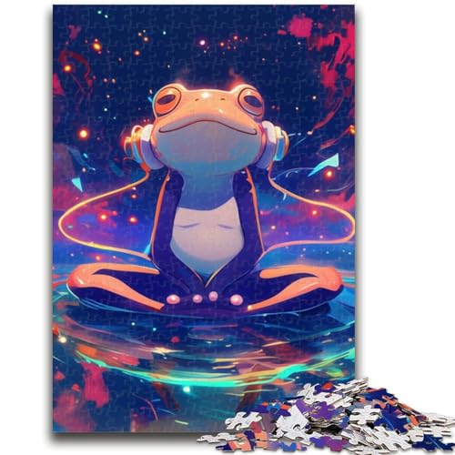 Puzzles für Teenager, 1000 Teile, Frosch, Musik hören, pädagogisches Spielzeug zum Stressabbau, Eltern-Kind-Interaktion für Kinder ab 14 Jahren, 50x75cm von LYXIANY