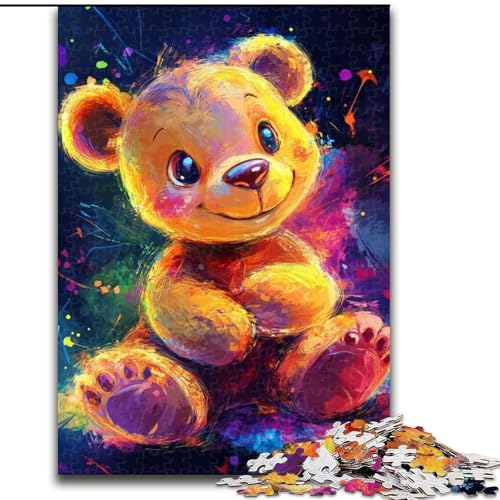 Puzzles für Teenager, 1000 Teile, Teddybär, Lernspielzeug, Familienspiele, geeignet als Schreibtischdekoration (Größe 50x75cm) von LYXIANY