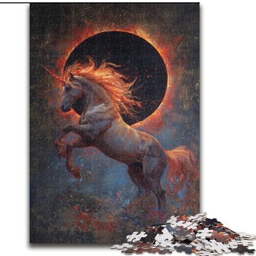Puzzles für Teenager, 1000 Teile, geheimnisvolles Einhorn, anspruchsvolles Spiel, Spielzeug, Wanddekoration, einzigartige Geburtstags (Größe 26x38cm) von LYXIANY