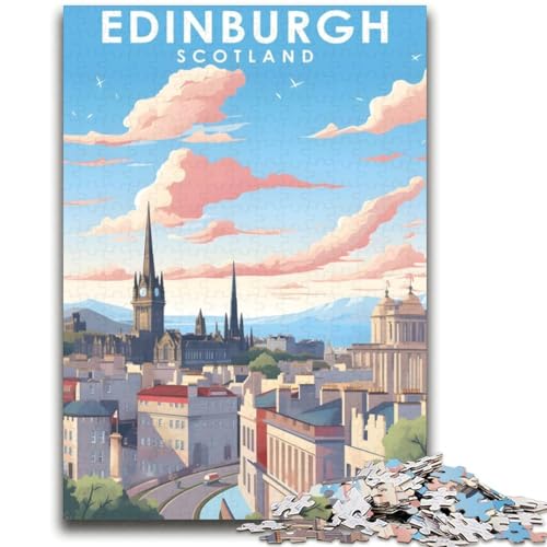 Puzzles für Teenager, 1000-teiliges Puzzle, Edinburgh, Schottland, Reise, anspruchsvolles Spiel und Familienspiel, Wanddekoration, einzigartige Geburtstags (Größe 38x52cm) von LYXIANY