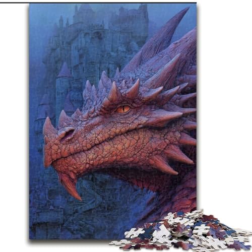 Puzzles für Teenager, 1000-teiliges Puzzle, Fantasy-Drache, Stressabbau, schwierige Herausforderung, Wichtelgeschenke für Kinder ab 14 Jahren (Größe 50x75cm) von LYXIANY