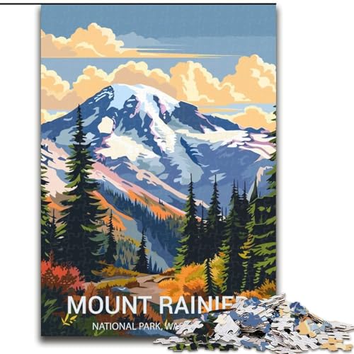Puzzles für Teenager, 1000-teiliges Puzzle, Mount Rainier National Park, Stressabbau, Staycation, Zeit totschlagen, Eltern-Kind-Interaktion, 38x26cm von LYXIANY
