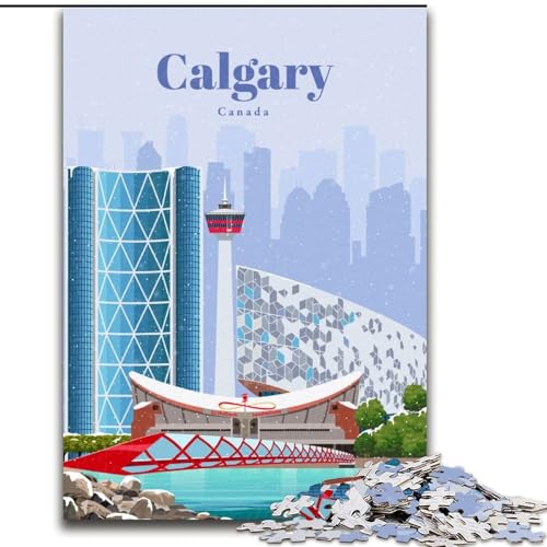 Puzzles für Teenager, 1000-teiliges Puzzle Reise nach Calgary, anspruchsvolles Spiel und Familienspiel, Wichtelgeschenke (50x75cm),1000 Teile von LYXIANY