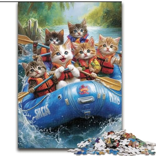 Puzzles für Teenager, Drifting Cat, Familienunterhaltungsspielzeug, Lernspiel für Geburtstag, Weihnachten, für Kinder ab 14 Jahren (Größe 26x38cm) von LYXIANY