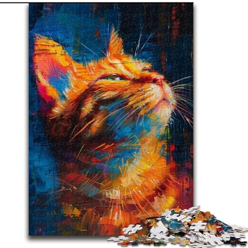 Puzzles für Teenager, Tiger-Ölgemälde, geeignet für Personen ab 14 Jahren, Lernspiele, Wichtelgeschenke (Größe 50x75cm) von LYXIANY