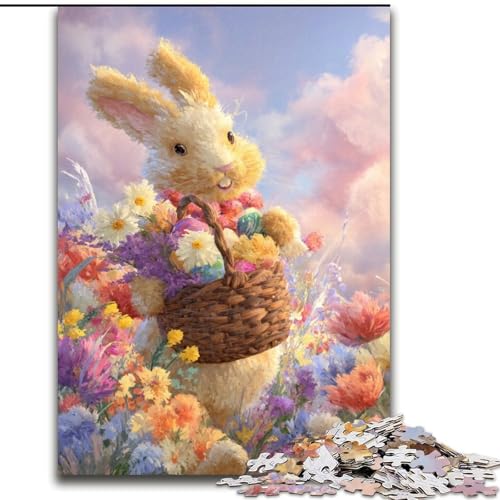 Puzzles für Teenager mit Osterhasenmotiv, Familienunterhaltungsspielzeug ganze Familie ab 14 Jahren (Größe 50x75cm) von LYXIANY