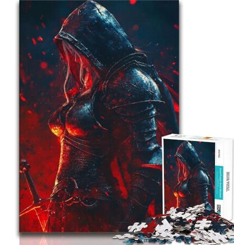 Puzzles zum Malen mittelalterlicher Ritter und Krieger für Jugendliche, intellektuelles Lernspielzeug zum Dekomprimieren, geeignet als Schreibtischdekoration (38x26cm) von LYXIANY