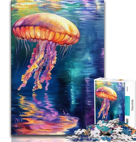 Quallen-Ölgemälde, 1000-teiliges Puzzle für Erwachsene und Jugendliche, Lernspielzeug, ganze Familie (38x26cm) von LYXIANY