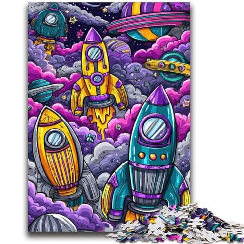 Raketen-Puzzles für Erwachsene und Teenager, Puzzle, Spielzeug, Lernspiele, Stressabbau, tolle Geschenke und Spielzeuge (38x52cm) von LYXIANY