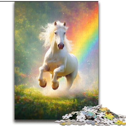 Regenbogen-Einhorn-Puzzles für Teenager 2000, Stressabbau, Staycation, Zeitvertreib, Eltern-Kind-Interaktion (70x100cm) von LYXIANY