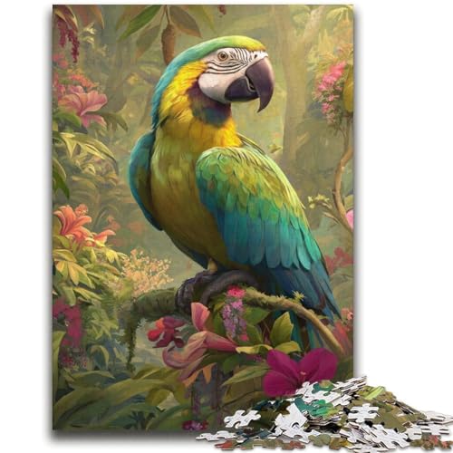 Regenwald-Papageien-Puzzle 1000 Teile für Teenager, Lernspiele, Heimdekoration, Geschenk für die ganze Familie (38x52cm) von LYXIANY