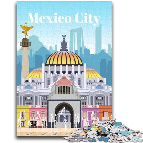 Reise-Puzzle für Teenager mit 1000 Teilen zum Thema Mexiko-Stadt, ab 14 Jahren, lustige Spiele, lustige Aktivitäten zu Hause, Geburtstagsgeschenke, Reisegeschenke, 1000 Teile (26x38cm) von LYXIANY