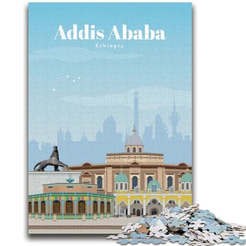 Reise nach Addis Abeba, Puzzle für Erwachsene, 1000 Puzzleteile, anspruchsvolles Spiel, ganze Familie, 1000 Teile (50x75cm) von LYXIANY