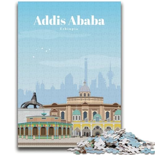 Reise nach Addis Abeba, Puzzles für Teenager, 1000 Teile, anspruchsvolles Spiel und Familienspiel, Eltern-Kind-Interaktion, 2000 Teile (70x100cm) von LYXIANY