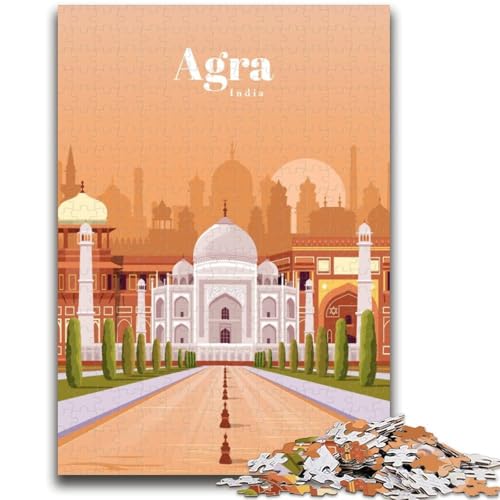 Reise nach Agra, 1000-teiliges Puzzle für Jugendliche und Erwachsene, anspruchsvolles Spiel und Familienspiel, Eltern-Kind-Interaktion, 1000 Teile (50x75cm) von LYXIANY