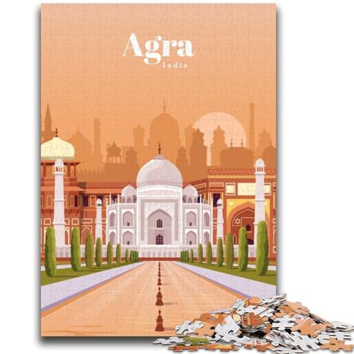 Reise nach Agra, Puzzle für Teenager, anspruchsvolles Spiel und Familienspiel, Künstlersammlung, bildende Kunst für Kinder ab 14 Jahren, 1000 Teile (26x38cm) von LYXIANY