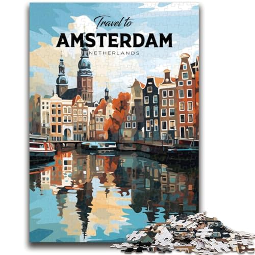 Reise nach Amsterdam, 1000-teiliges Puzzle für Jugendliche und Erwachsene, anspruchsvolles Spiel und Familienspiel, Eltern-Kind-Interaktion, 1000 Teile (50x75cm) von LYXIANY