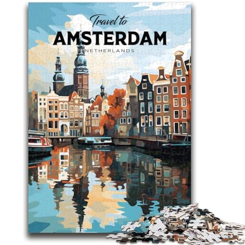 Reise nach Amsterdam Puzzle für Teenager ab 14 Jahren, Spiel, Wanddekoration, einzigartige Geschenke zum Geburtstag und zu Weihnachten, 1000 Teile (26x38cm) von LYXIANY