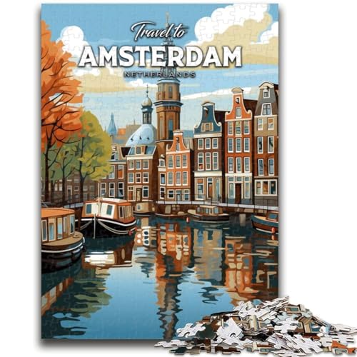 Reise nach Amsterdam-Puzzles für Teenager, 1000-teiliges Puzzle, herausforderndes Spiel und Familienspiel, Eltern-Kind-Interaktion, 1000 Teile (50x75cm) von LYXIANY