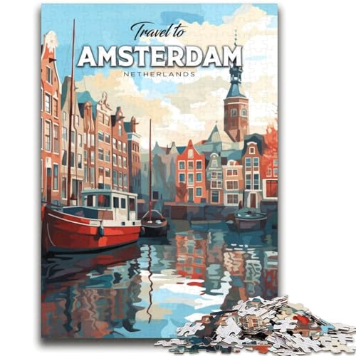 Reise nach Amsterdam-Puzzles für Teenager, anspruchsvolles Spiel und Familienspiel, Künstlersammlung, bildende Kunst für Kinder ab 14 Jahren, 2000 Teile (70x100cm) von LYXIANY