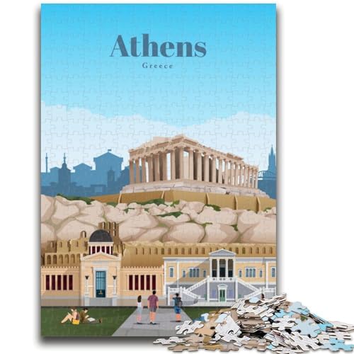 Reise nach Athen, Puzzle für Erwachsene, 1000 Puzzleteile, anspruchsvolles Spiel, ganze Familie, 1000 Teile (50x75cm) von LYXIANY