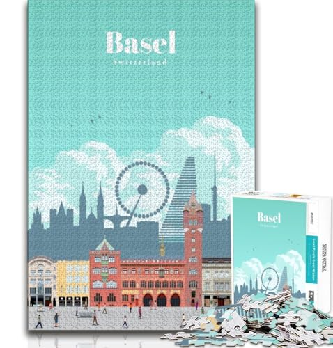 Reise nach Basel Puzzle für Erwachsene, 1000 Teile, anspruchsvolles Spiel und Familienspiel, ganze Familie, 38x26cm von LYXIANY