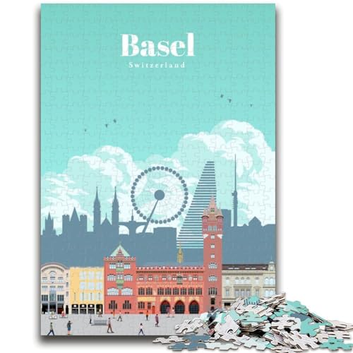 Reise nach Basel Puzzle für Teenager, anspruchsvolles Spiel und Familienspiel Künstlersammlung, Bildende Kunst für Kinder ab 14 Jahren, 1000 Teile (26x38cm) von LYXIANY