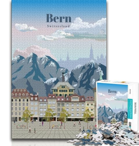 Reise nach Bern, Puzzle mit 1000 Teilen für Erwachsene, anspruchsvolles Spiel und Familienspaß mit vollständig ineinandergreifenden, zufällig geformten Teilen, 50x75cm Reise nach Bern, Puzzle mit 1000 Teilen für Erwachsene, anspruchsvolles Spiel und Familienspaß mit vollständig ineinandergreifenden, zufällig geformten Teilen, 50x75cm von LYXIANY