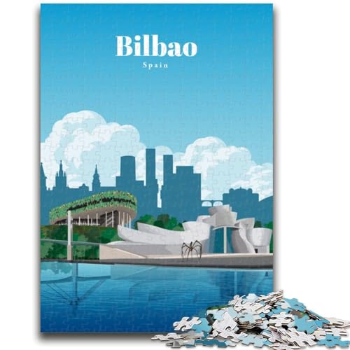 Reise nach Bilbao, 1000-teiliges Puzzle für Erwachsene und Jugendliche, anspruchsvolles Spiel und Lernspiel für die ganze Familie zum Geburtstag, Weihnachten, 1000 Teile (50x75cm) von LYXIANY