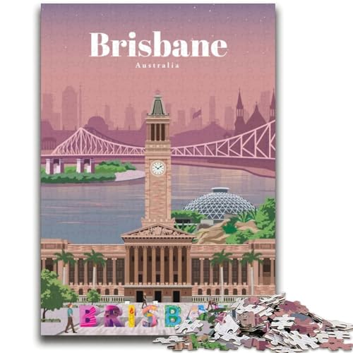Reise-nach-Brisbane-Puzzle für Teenager, 1000 Teile, für Alter 14+, lustige Spiele, lustige Aktivitäten zu Hause, Geburtstagsgeschenke, Reisegeschenke, 2000 Teile (70x100cm) von LYXIANY