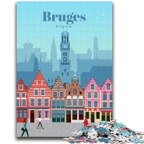Reise nach Brügge, Puzzle für Erwachsene, 1000 Teile, anspruchsvolles Spiel und Lernspiel für die ganze Familie zum Geburtstag, Weihnachten, 1000 Teile (26x38cm) von LYXIANY