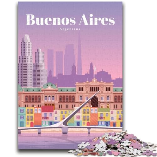 Reise nach Buenos Aires, Puzzle für Teenager ab 14 Jahren, Spiel, Wanddekoration, einzigartige Geschenke zum Geburtstag und zu Weihnachten, 1000 Teile (26x38cm) von LYXIANY