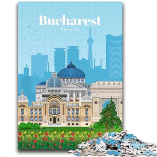 Reise nach Bukarest, Puzzle für Teenager, 1000 Puzzles, anspruchsvolles Spiel und Familienspiel, Wanddekoration, einzigartige Geburtstags (50x75cm) von LYXIANY