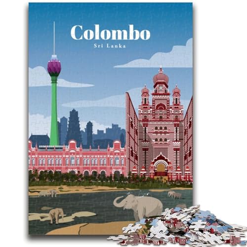 Reise nach Colombo, 1000-teiliges Puzzle für Erwachsene und Jugendliche, anspruchsvolles Spiel und Lernspiel für die ganze Familie zum Geburtstag, Weihnachten, 1000 Teile (50x75cm) von LYXIANY