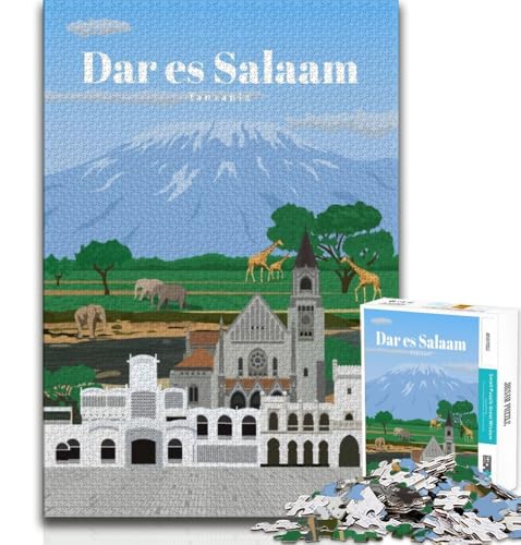 Reise nach DAR Es Salaam, Puzzle für Erwachsene, 1000 Teile, anspruchsvolles Spiel und Familienspiel, ganze Familie, 38x26cm von LYXIANY