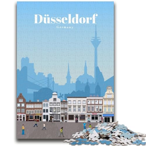 Reise nach Düsseldorf, Puzzle für Teenager, 1000 Teile, für Kinder ab 14 Jahren, lustige Spiele, lustige Aktivitäten zu Hause, Geburtstagsgeschenke, Reisegeschenke, 1000 Teile (50x75cm) von LYXIANY