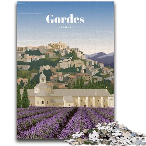 Reise nach Gordes, 1000-teiliges Puzzle für Erwachsene, Geschenke, anspruchsvolles Spiel und Familienspiel, Eltern-Kind-Interaktion, 1000 Teile (26x38cm) von LYXIANY