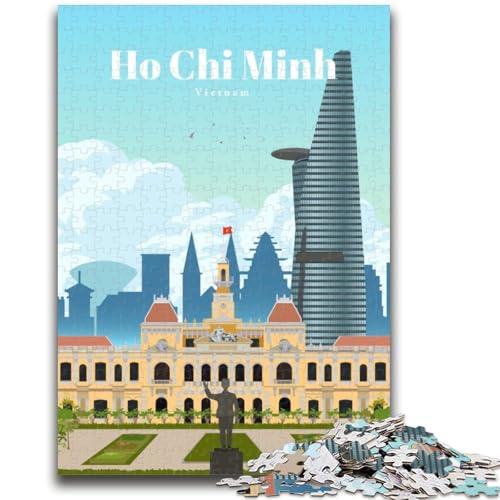 Reise nach Ho-Chi-Minh-Stadt, 1000-teiliges Puzzle für Jugendliche und Erwachsene, anspruchsvolles Spiel und Familienspiel, Eltern-Kind-Interaktion, 1000 Teile (26x38cm) von LYXIANY